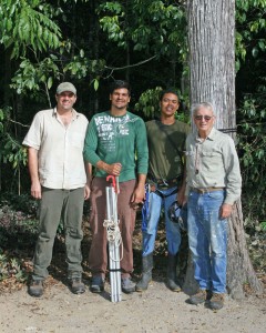 The Brazil nut team in Espiríto Santo. Left to right: Nate Smith, Anderson Aves Araújo, Michel Ribeiro, and Scott Mori.
