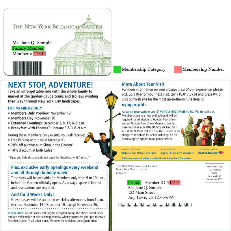 Location of membership number on card