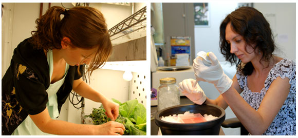 Graduate students Natalia Pabon-Mora (Judith and Andrew Economos Fellow) and Rachel Meyer