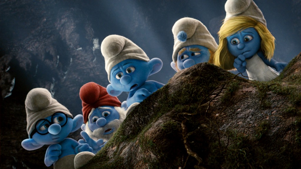 Brainy, Papa, Grouchy, Gutsy and Smurfette in Columbia Pictures' THE SMURFS.