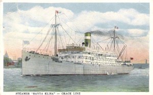 Grace Line postcard of the Santa Elisa. (Scanned by Rogerio Gouveia)