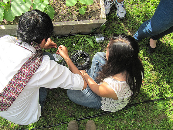 JFK High School Enchanted Garden drip irrigation
