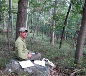 Marc Wolf sketches during the 2014 field study.