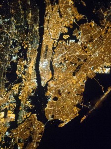 NASA Space Shuttle photo of New York City at night