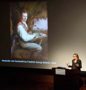 Andrea Wulf explaining the impact of Humboldt’s life and work