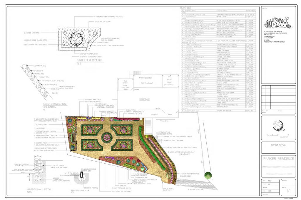 A rendering by Liz Poccia of a recent front yard renovation in Westchester.