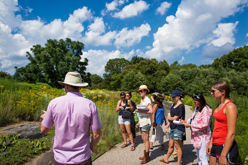 Photo of Intensives students in the Native Plant Garden