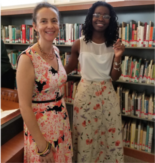 Dr. Ina Vandebroek and Keren Alfred at the Junior Mellon Fellows Presentation