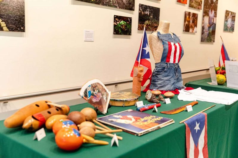 Photo of Puerto Rican attire and instruments