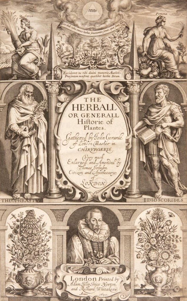 The Herball, or Generall Historie of Plantes, by botanist John Gerard, was first published in 1597. One of the best known of English herbals, it served as an inspiration for Dr. Balick’s new herbal for the 21st century. Credit: The LuEsther T. Mertz Library/The New York Botanical Garden