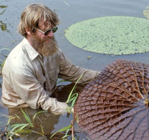 Sir Ghillean Prance with Victoria amazonica