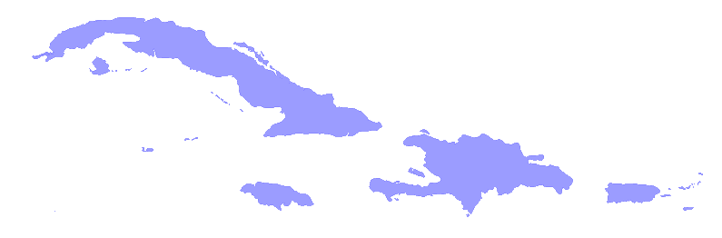 greater antilles blank map