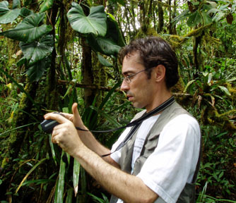 André Amorim in the forest on Pedra Lascada, Bahia
