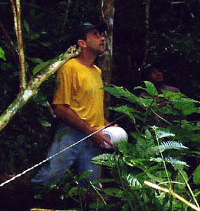 Sergio Sant'Ana in the forest at Serra do Teimoso, Bahia