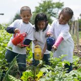 Photo of CGP students in the Family Garden