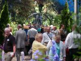 Group of people walking in the Conservatory for an exhibition