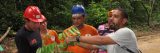 Image of workers with woodsmen in Amazonia Brazil