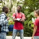 Photo of School of Professional Horticulture students greeting potential members, SOPH