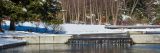 Snow covered native plant garden in the winter