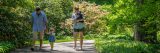 A family walking through the garden on Mother's Day