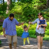 A family walking through the Garden.