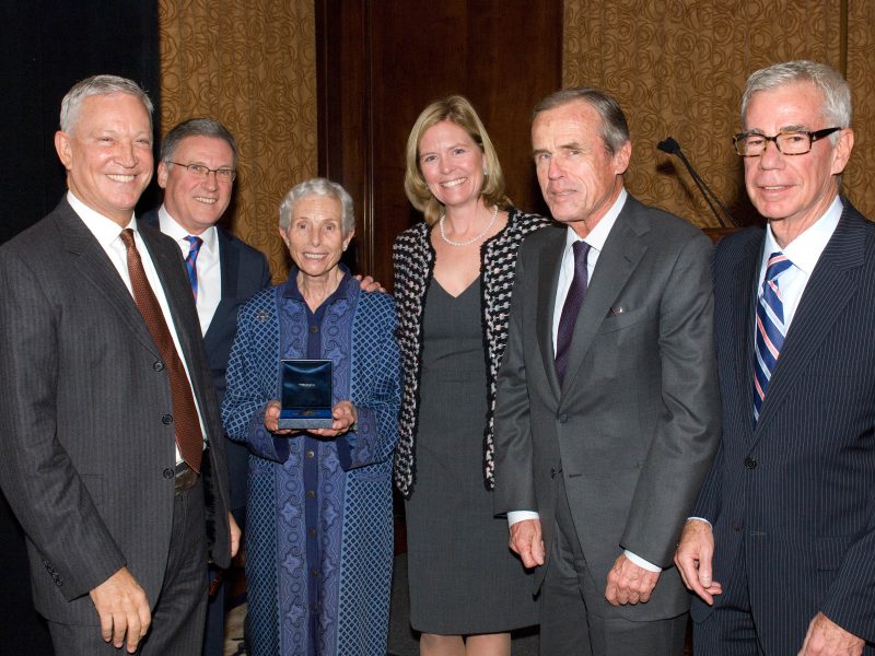 Image of Bottom: Accepted by the Trustees of the LuEsther T. Mertz Charitable Trust • Larry Condon, Georgia Delano, William B. O'Connor, and John Hoffee, with Gregory Long and Maureen Chilton
