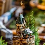 Photo of a replica of Belvedere Castle in the Holiday Train Show