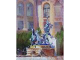 A Plein-Air oil painting of the Fountain of Life by Hiu Lai Chong