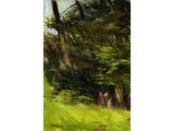 A Plein-Air oil painting of a landscape with trees by Ricky Mujica