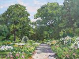 A Plein-Air oil painting of the Rose Garden by Stapleton Kearns
