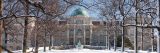 The front of the library building in Winter