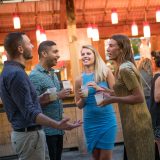 Friends enjoying drinks in the Visitor Center