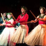 Hawaiian hula performers.