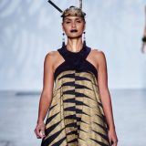 A model wearing one of Manaola Yap's designs.