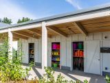 Image of the Rappaport Family Toolshed with colorful garden tools