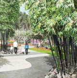 A rendering of the outdoor Roberto Burle Marx installation.