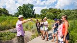 Brian Sullivan teaching Intensive students in the Native Plant Garden