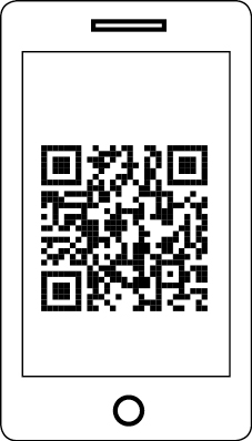 A QR code surrounded by a phone illustration.