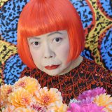 Kusama with chrysanthemums