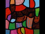 Kusama's painting Alone, Buried in a Flower Garden