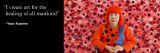 Photo of Kusama with the quote