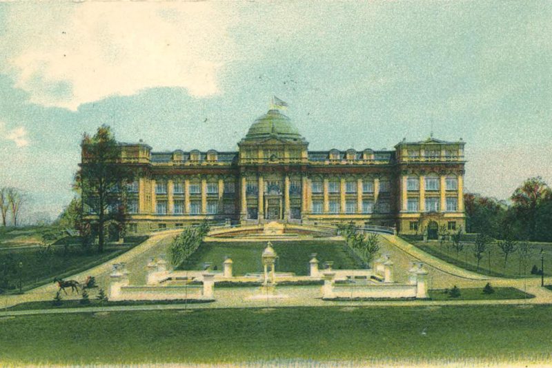 Postcard depicting the Library Building and Allee ca. 1904