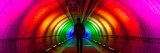 Jeff Leatham walking through a kaleidoscopic tunnel