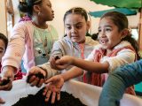 Children playing with soil