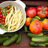 Fresh vegetables grown from a garden