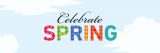 celebrate spring graphics on sky with clouds