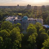 Drone photo of the Library Building