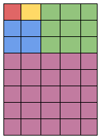 A pattern shown on graph paper