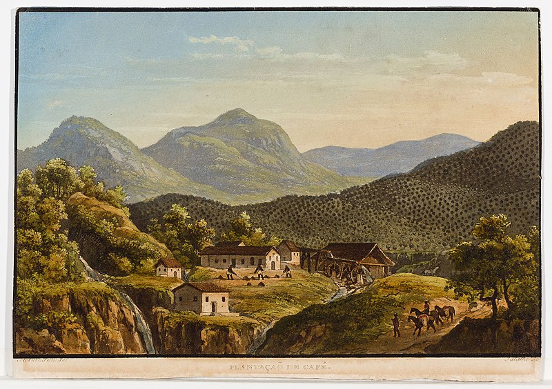 Painting of a mountainous landscape