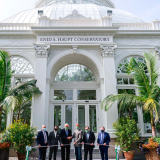Ribbon cutting ceremony for Conservatory palm dome reopening